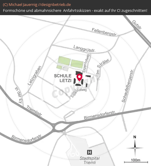 Lageplan Zürich Schule Letzi (689)